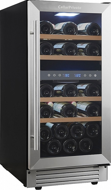 Винный шкаф Cellar Private CP027-2T серебристая дверь